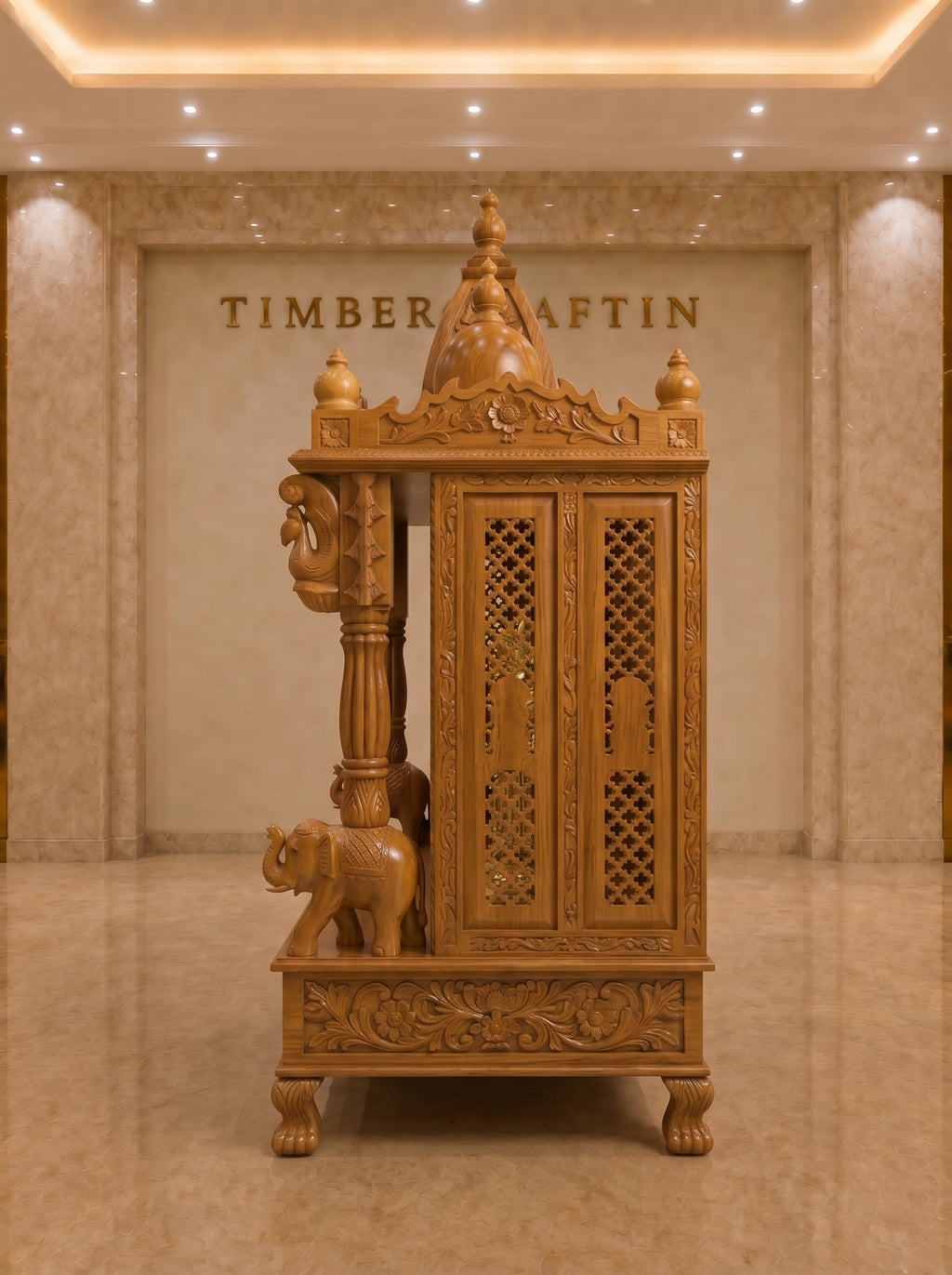 Dwarka Mahal — Hand Carved Teak Wood Radha Krishna Mandir
By TIMBERCRAFTIN | Crafted in Saharanpur, India