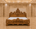 TIMBERCRAFTIN | Museum-Grade Hand-Carved Pure Teak Wood King Size Bed | 7ft+ Headboard | Heavy Baroque Carving | Zero CNC | Saharanpur | Wedding Gift | 76x80x84 inches
