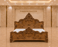 TIMBERCRAFTIN | Handcrafted Pure Teak Wood King Size Bed | Heavy Side & Footboard Carving |Mughal Guarden| Zero CNC | Saharanpur | Wedding Gift | 74x84x80 inches