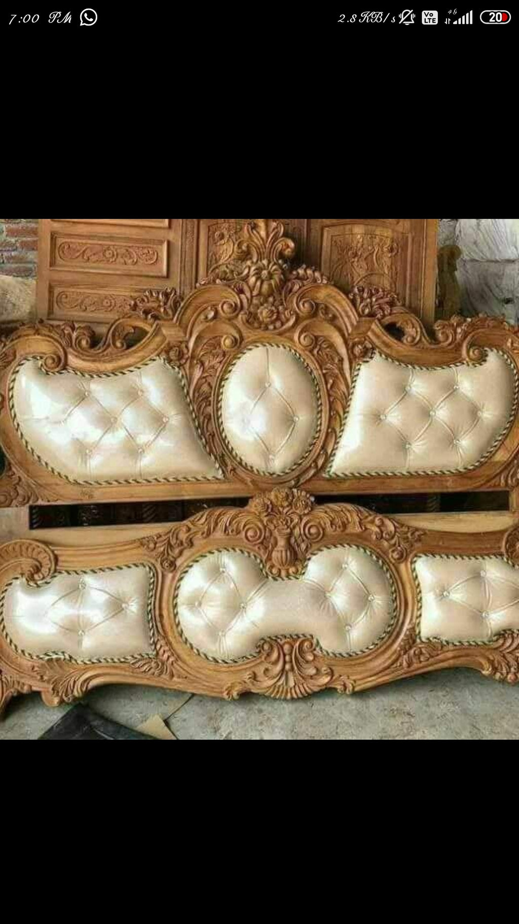 TIMBERCRAFTIN | Handcrafted Pure Teak Wood King Size Bed | Irony Crown |Rexine Tufted Headboard | Zero CNC | Saharanpur | Wedding Gift | 60x72x78 inches