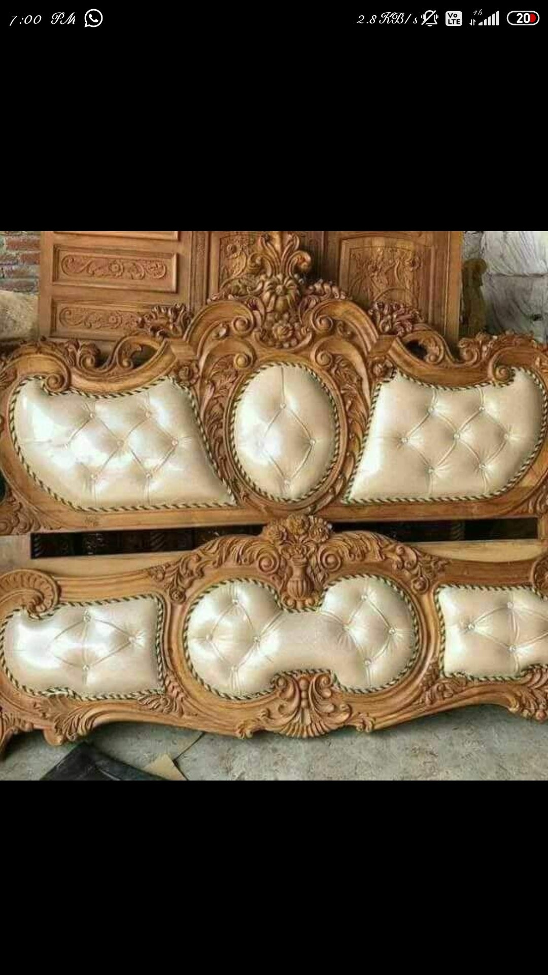 TIMBERCRAFTIN | Handcrafted Pure Teak Wood King Size Bed | Irony Crown |Rexine Tufted Headboard | Zero CNC | Saharanpur | Wedding Gift | 60x72x78 inches