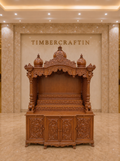 Raj Mahal Mandir Teak Wood Pooja Temple | Triple Dome Lion Column | Saharanpur Handmade | TIMBERCRAFTIN