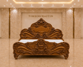 Handcrafted Pure Teak Wood King Size Bed |Golden Weave| Saharanpur Wooden Furniture | Wedding Gift | 60x74x84 inches