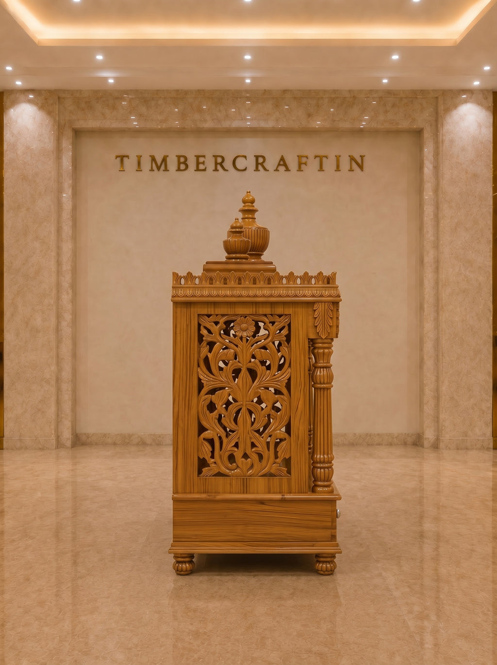 Kalash Mandir — Hand Carved Teak Wood Pooja Temple
By TIMBERCRAFTIN | Crafted in Saharanpur, India