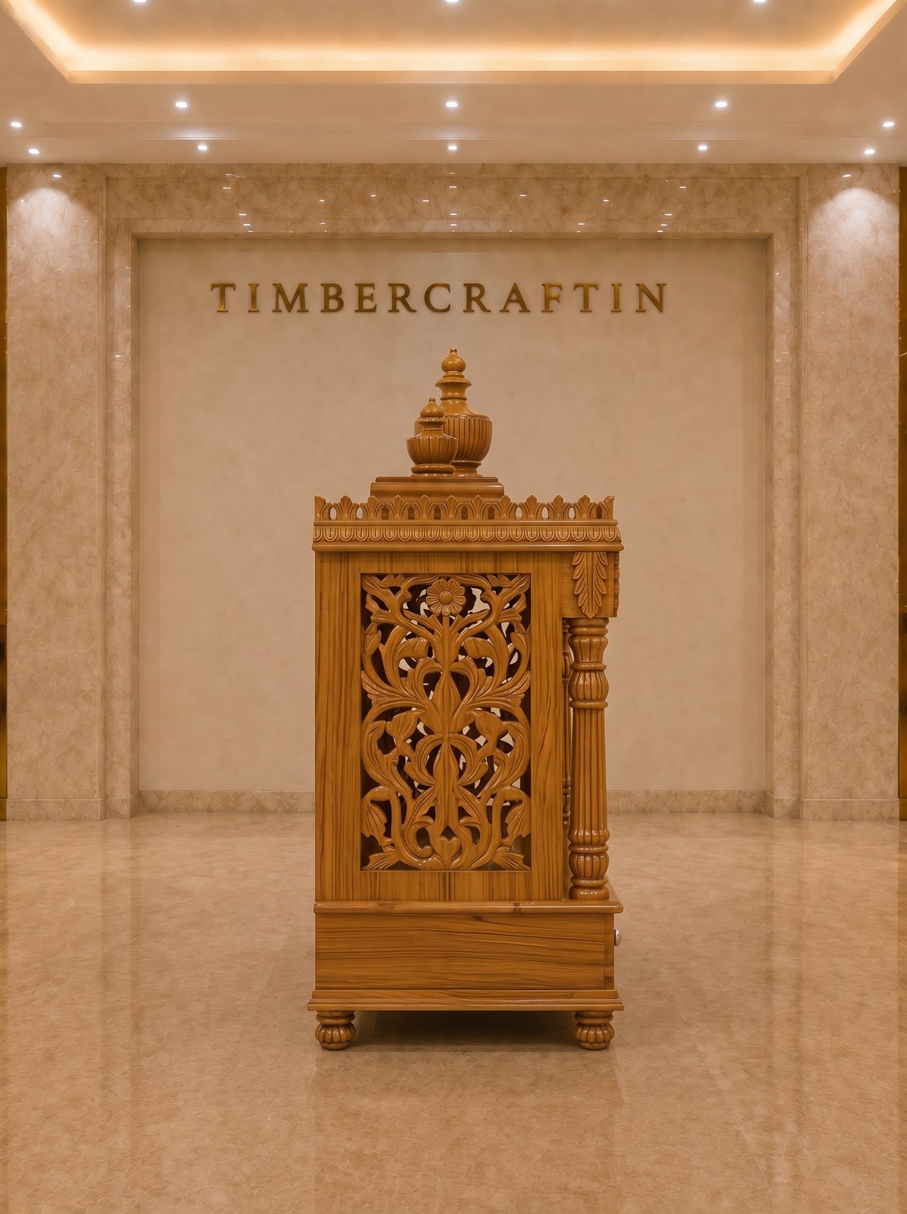 Kalash Mandir — Hand Carved Teak Wood Pooja Temple
By TIMBERCRAFTIN | Crafted in Saharanpur, India