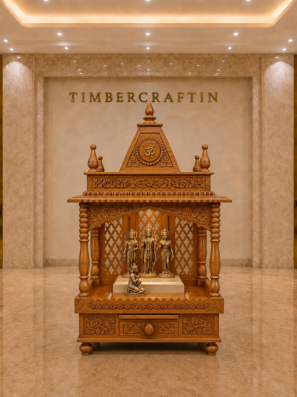 Shikhara Grande — Hand Carved Teak Wood Ram Darbar Mandir
By TIMBERCRAFTIN | Crafted in Saharanpur, India