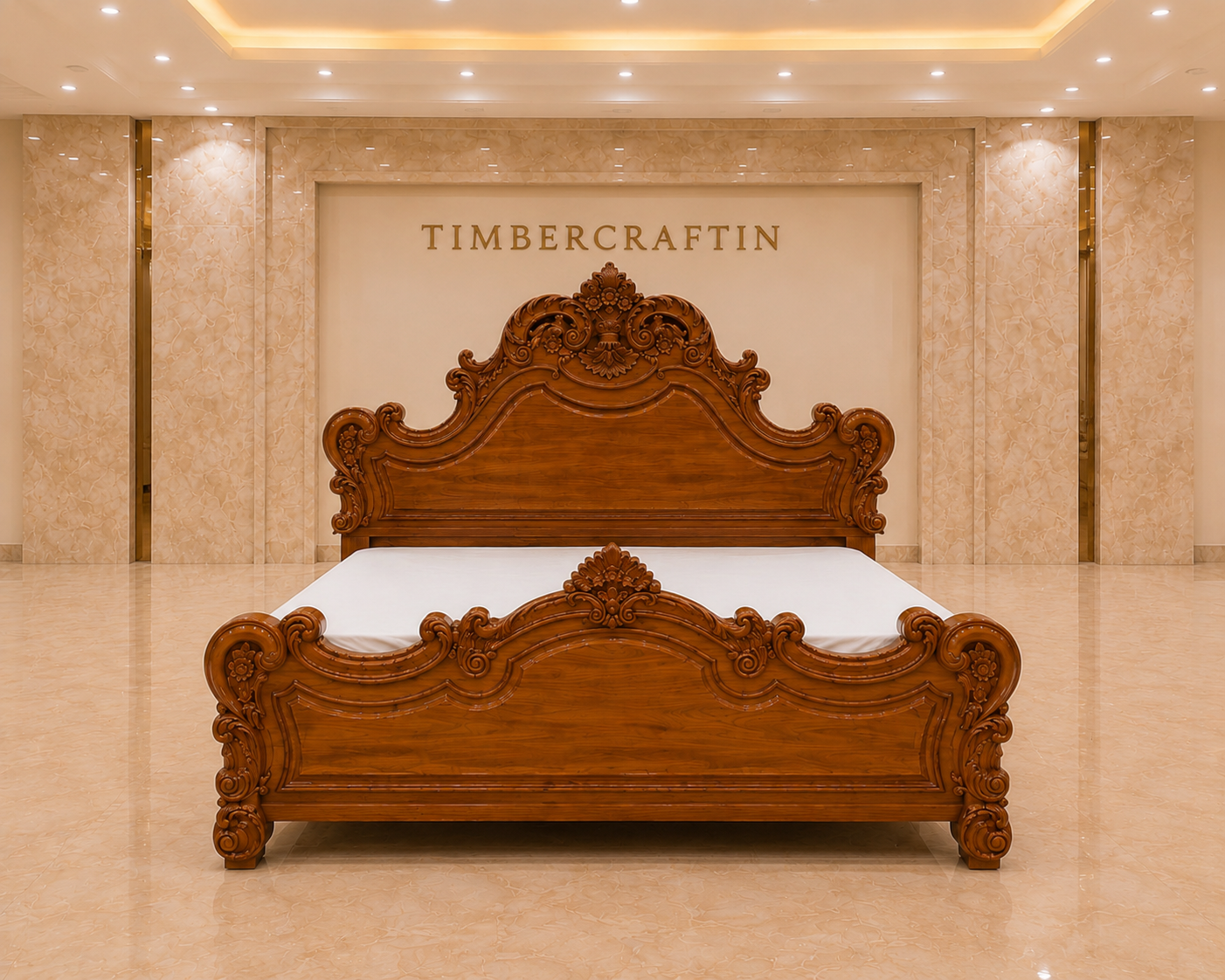 Hand Carved Pure Teak Wood Bed | Royal Wooden Bed | Saharanpur Handmade | King Queen Size | Pan India Delivery