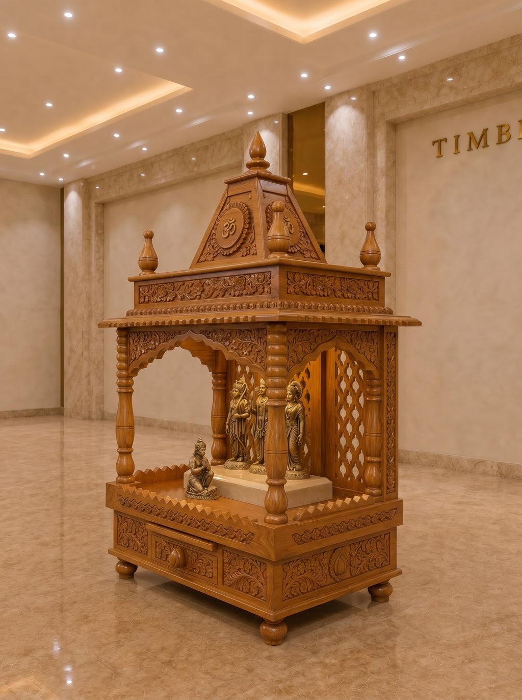 Shikhara Grande — Hand Carved Teak Wood Ram Darbar Mandir
By TIMBERCRAFTIN | Crafted in Saharanpur, India
